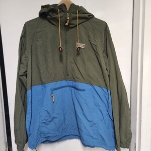 L.L. Bean Mountain Classic Anorak Pullover Jacket Blue Green